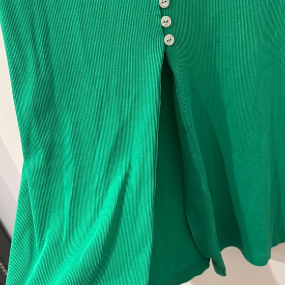 Zara Midi Knit  Green Button-Down Dress - Picture 3 of 4